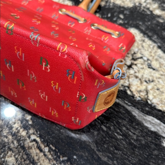 Dooney & Bourke Red Tote with Multicolor Monogram - Picture 10 of 13